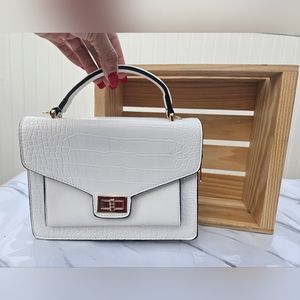 Croc Embossed Top Handle Bag